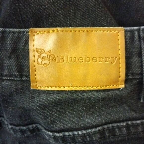 Blueberry High Rise Straight Cropped Ankle Jeans Sz M 2 Black Stretch Denim - Picture 6 of 6